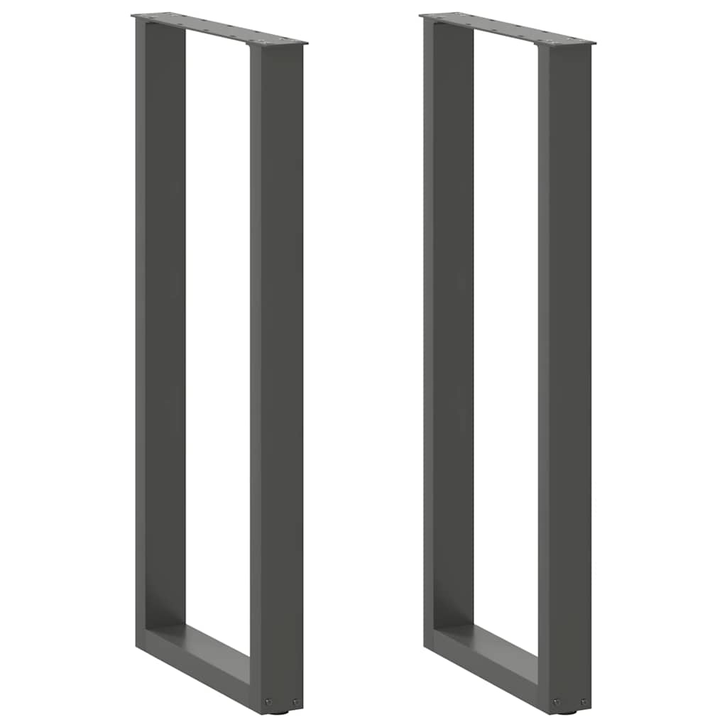 vidaXL Patas para mesa de bar en forma de U (2 unidades), antracita, 40 x (110-111) cm, acero