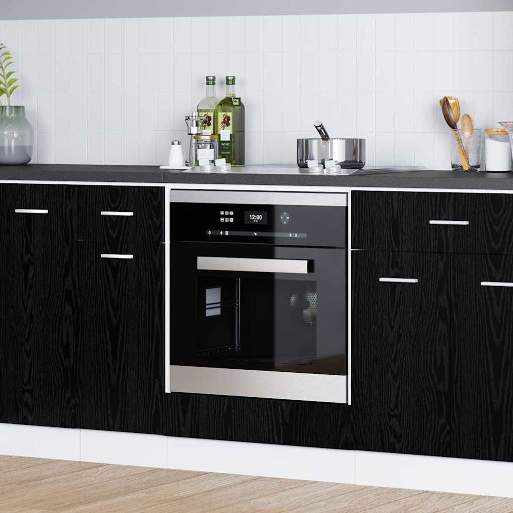 vidaXL Mueble de horno Riga Roble negro 60 x 46 x 81,5 cm