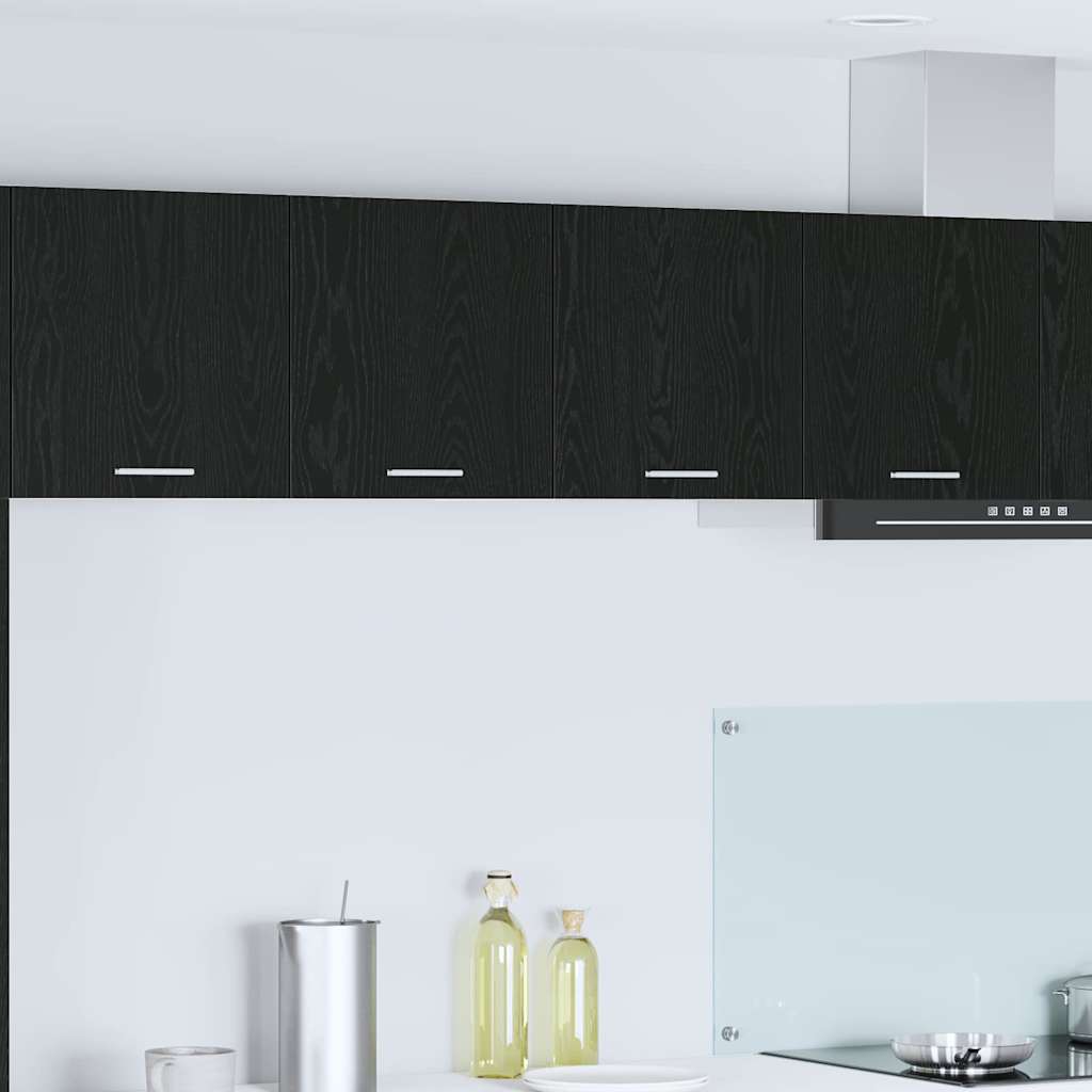 vidaXL Mueble colgante con puerta Riga Roble Negro 80 x 31 x 40 cm