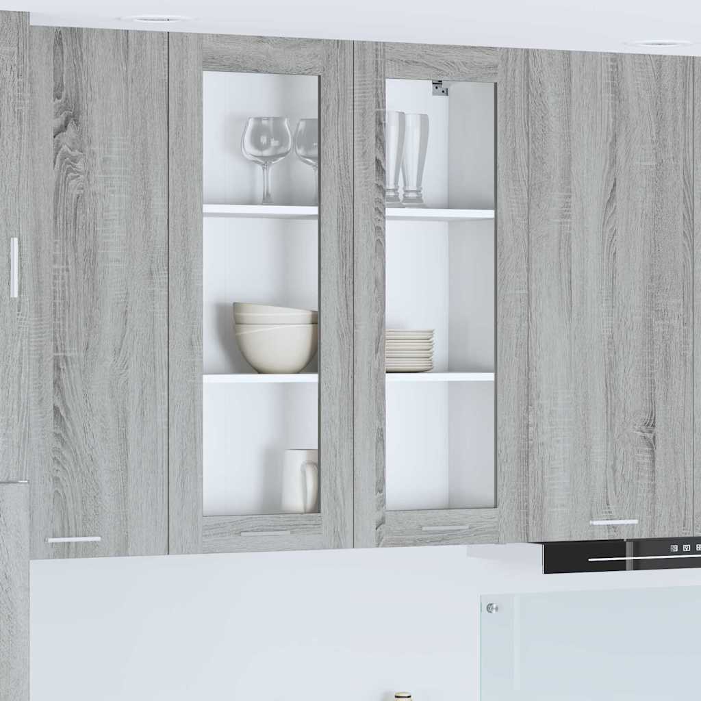 vidaXL Mueble colgante con puerta Riga Gris Sonoma 80 x 31 x 100 cm