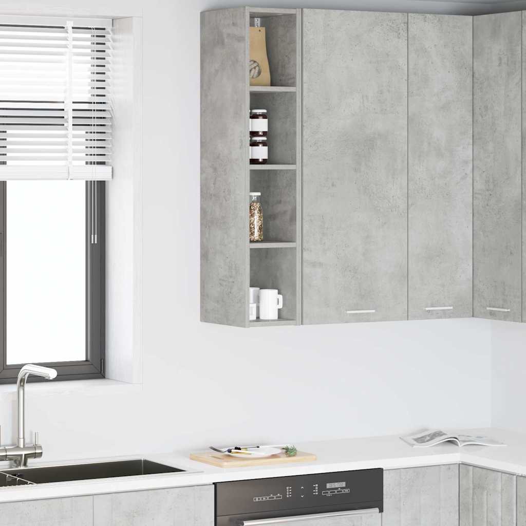 vidaXL Mueble colgante Riga Gris Concreto 20 x 29,5 x 100 cm