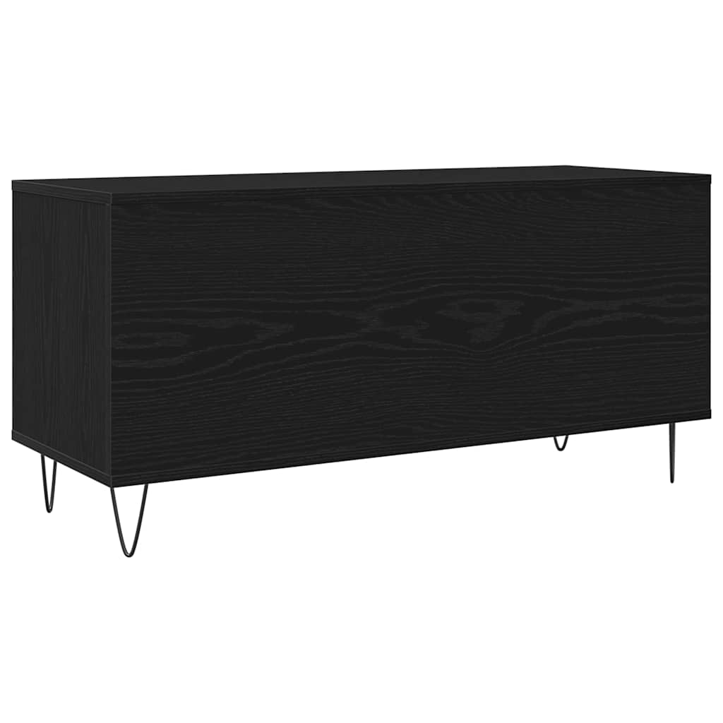 vidaXL Mueble para discos de vinilo Roble Negro 100 x 38 x 48 cm - Image 4