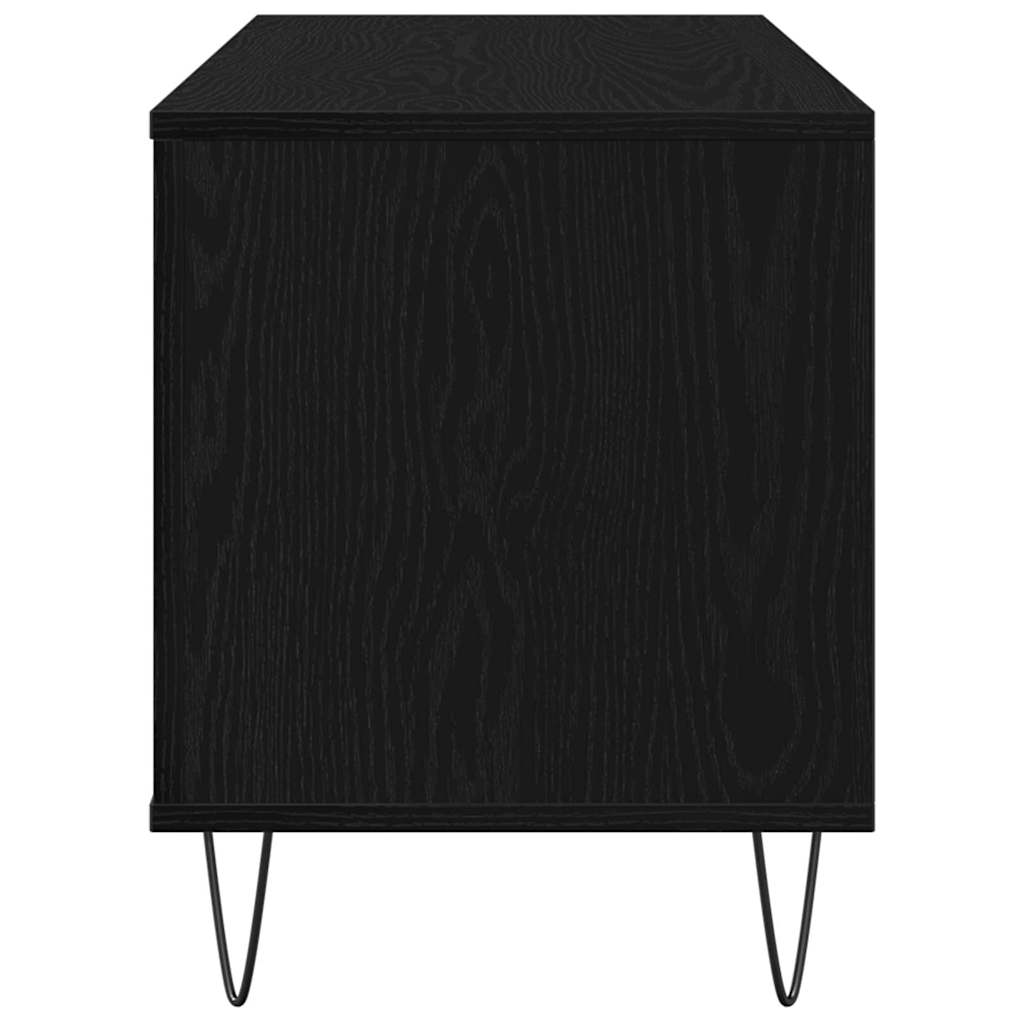 vidaXL Mueble para discos de vinilo Roble Negro 100 x 38 x 48 cm - Image 5