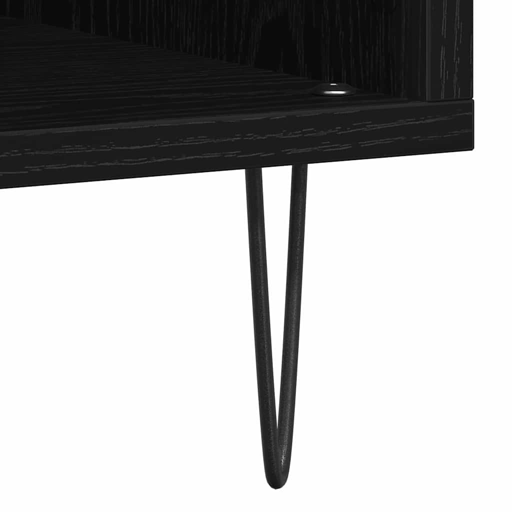 vidaXL Mueble para discos de vinilo Roble Negro 100 x 38 x 48 cm - Image 6