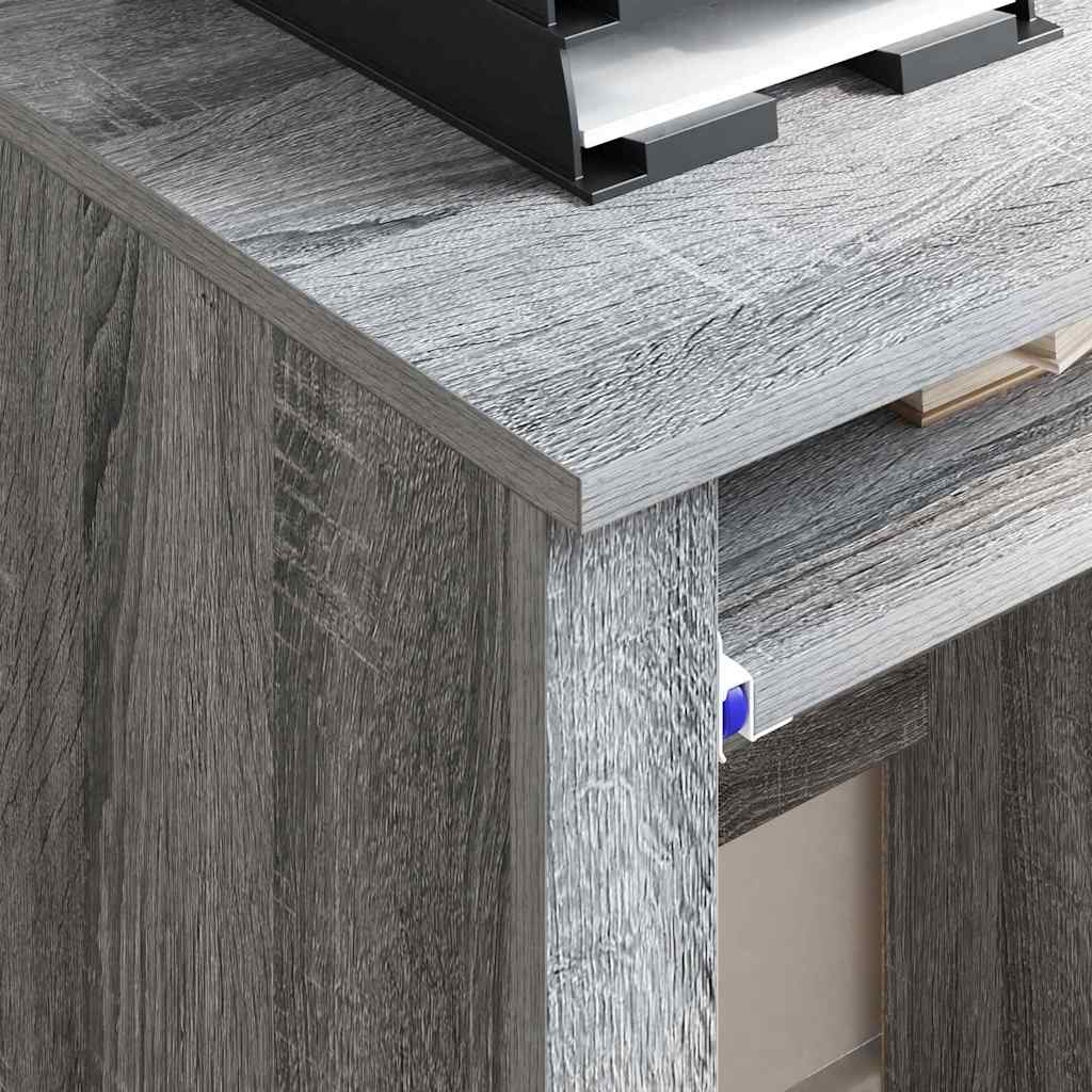 vidaXL Escritorio con Ruedas con cajón Gris Sonoma 91 x 50 x 77 cm - Image 4