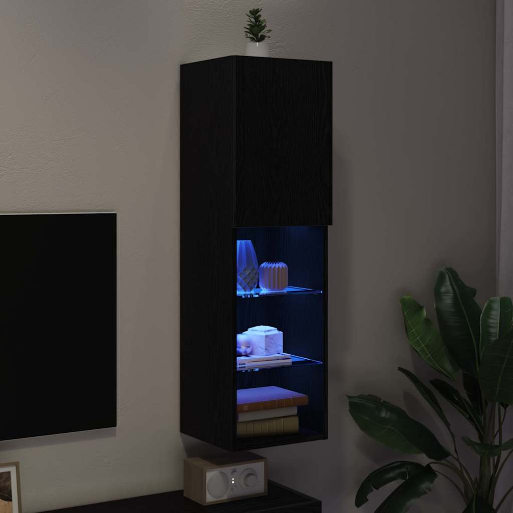 vidaXL TV-Schränk Schwarz 30,5 x 30 x 102 cm Holzwerkstoff - Image 4