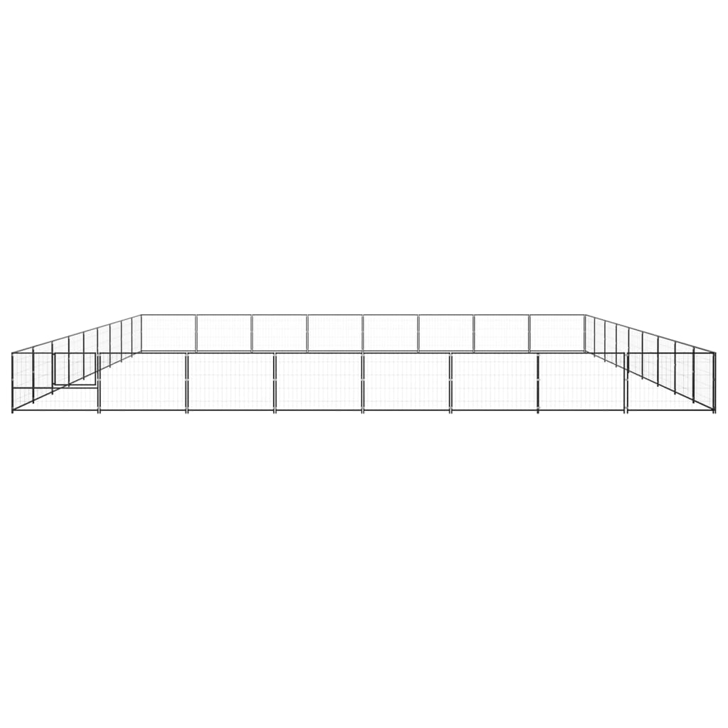 vidaXL Hundezwinger Schwarz 72 m² Stahl - Image 3