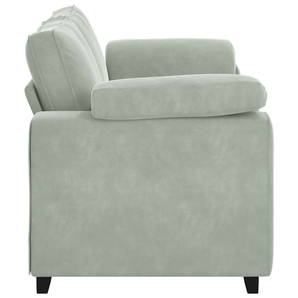vidaXL Zweisitzer-Sofa Hellgrau 140 cm Samt - Image 5