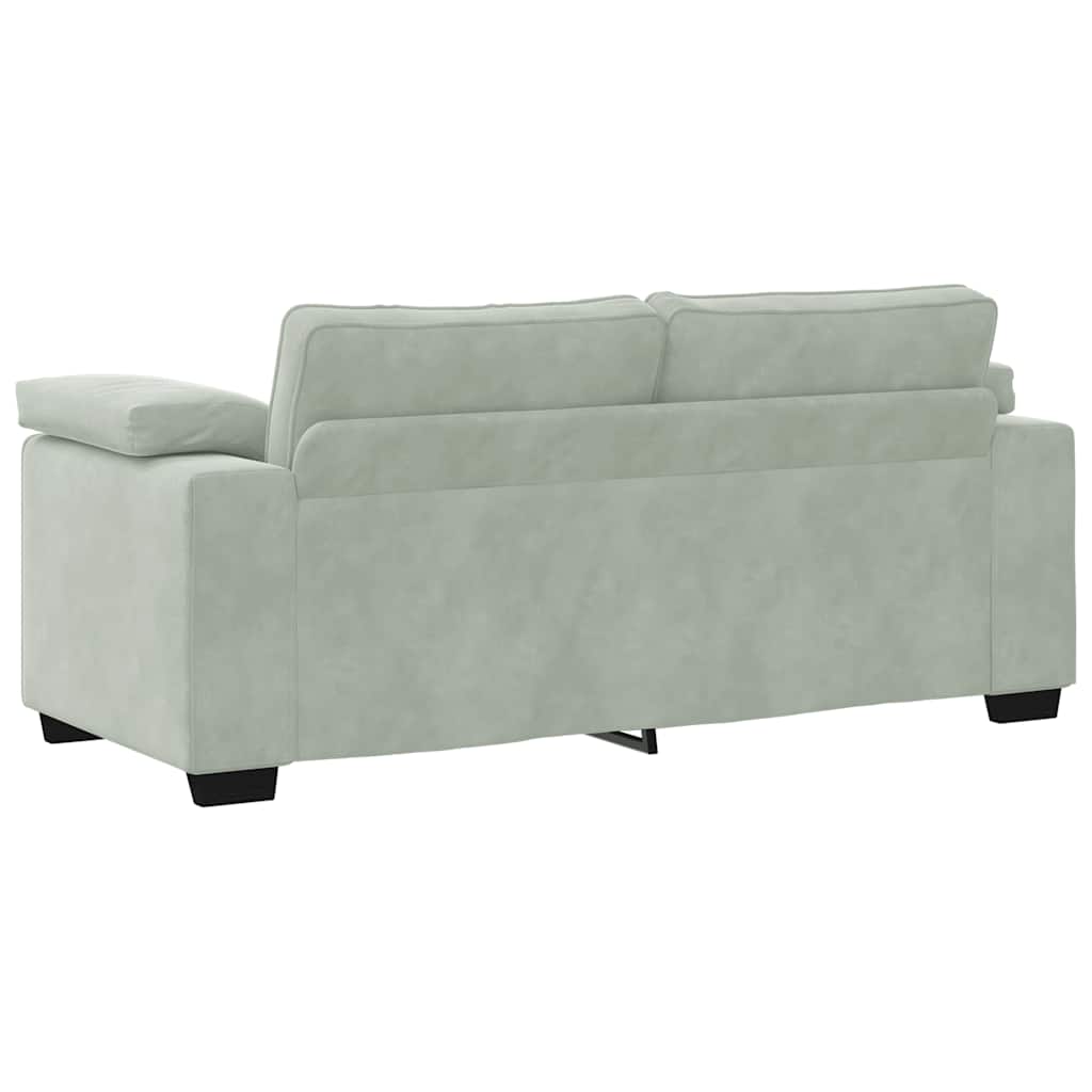 vidaXL Zweisitzer-Sofa Hellgrau 140 cm Samt - Image 6