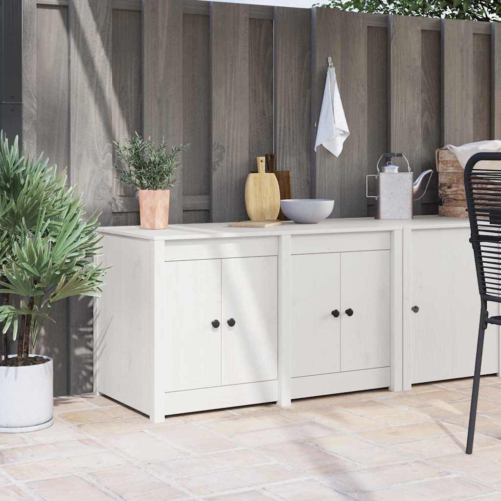 vidaXL Küchenschrank mit Regal Weiß 106 x 55 x 64 cm Massivholz Kiefer