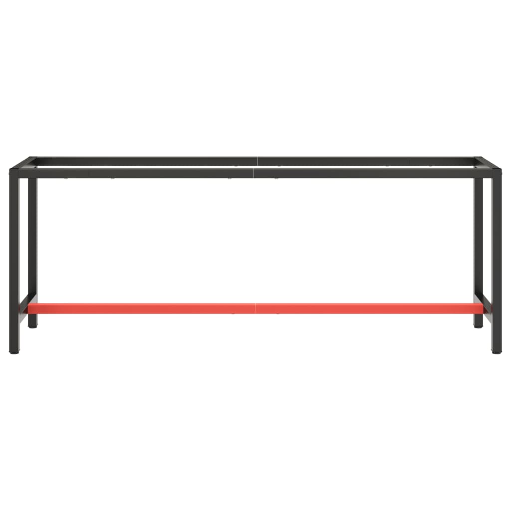 vidaXL Werkbankgestell Mattschwarz und Mattrot 210x50x79 cm Metall - Image 3