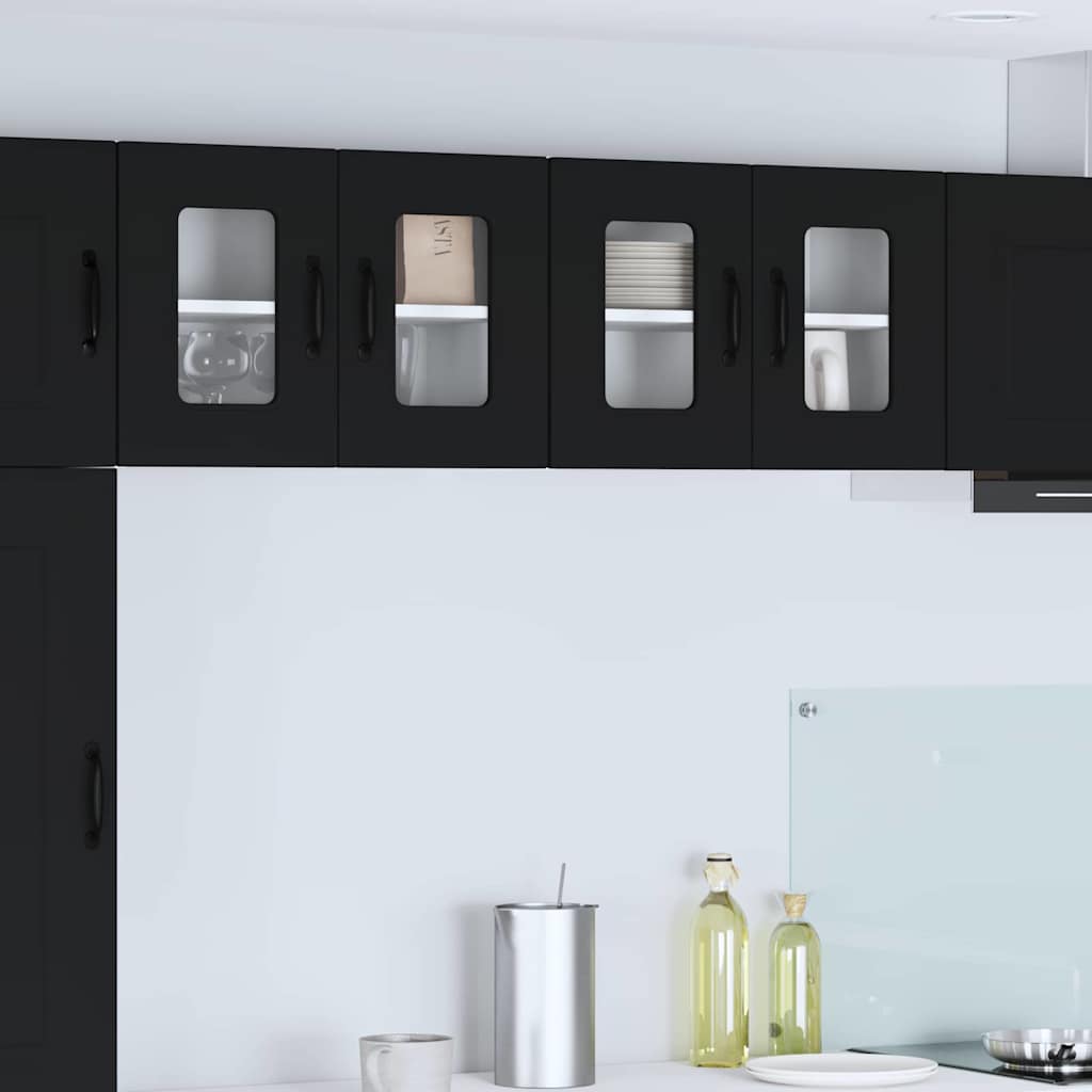 vidaXL Küchenwandschrank 2 pcs Schwarz 60 x 31 x 40 cm Holzwerkstoff