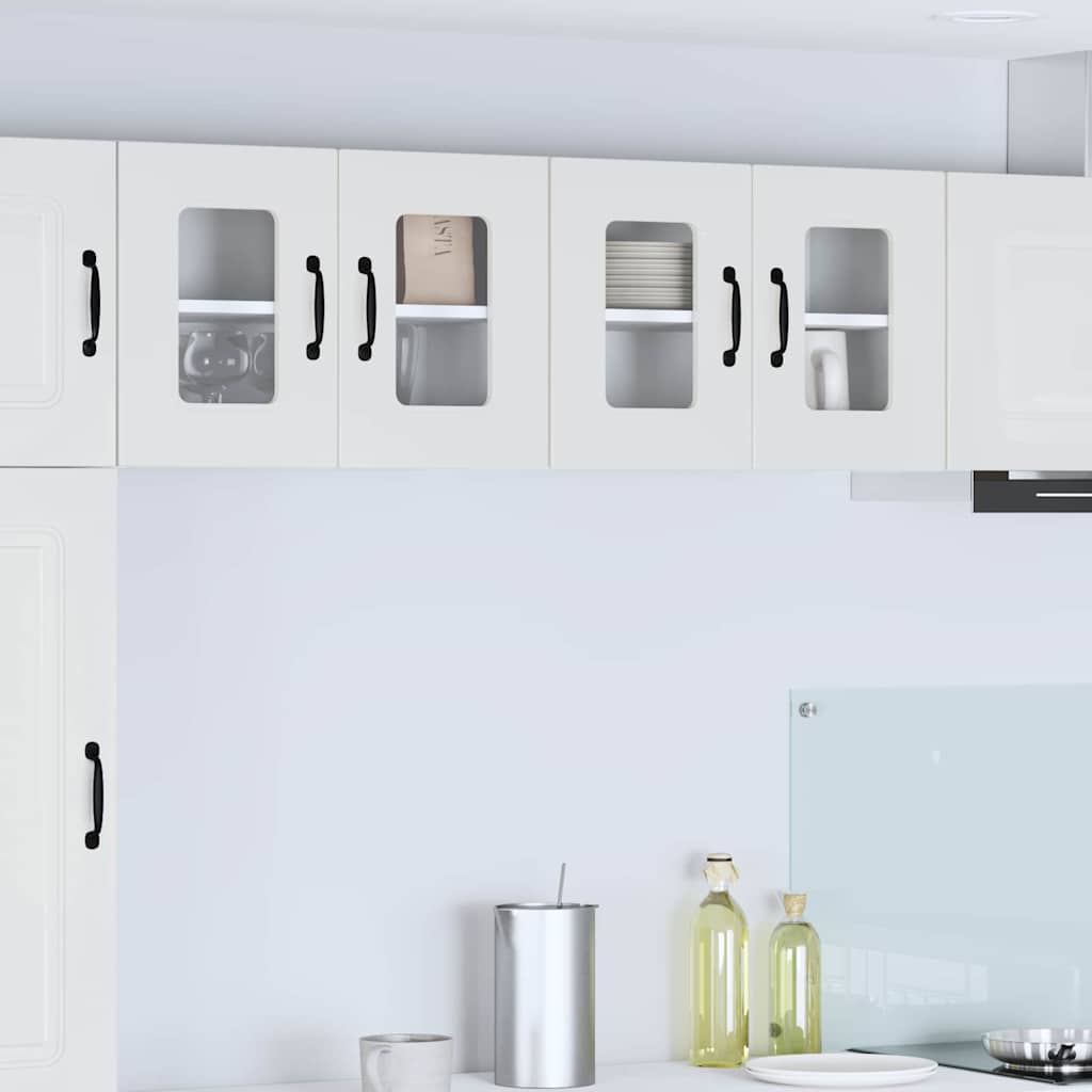 vidaXL Küchenwandschrank mit Tür 2 pcs Hochglanz Weiß 60 x 31 x 40 cm