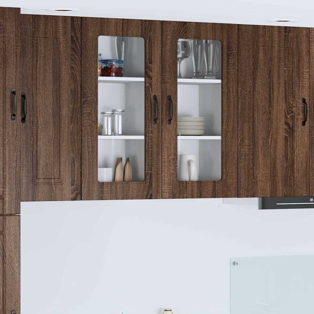 vidaXL Küchenwandschrank 2 pcs Braun Eichen-Optik 40 x 31 x 80 cm
