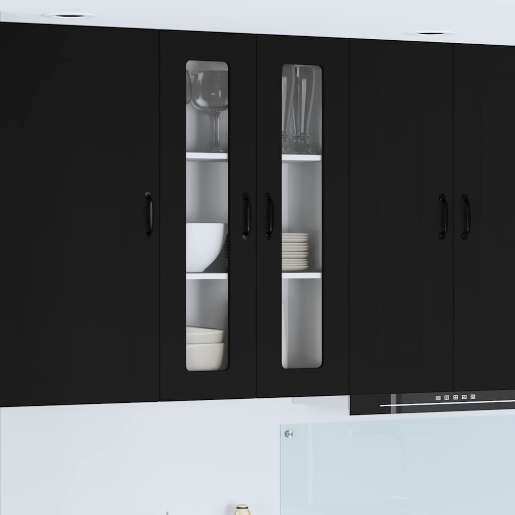 vidaXL Küchenwandschrank Schwarz 60 x 31 x 100 cm Holzwerkstoff
