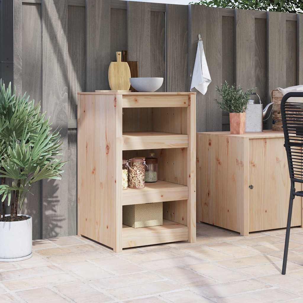 vidaXL Küchenschrank mit Regal Braun 55 x 55 x 92 cm Massivholz Kiefer