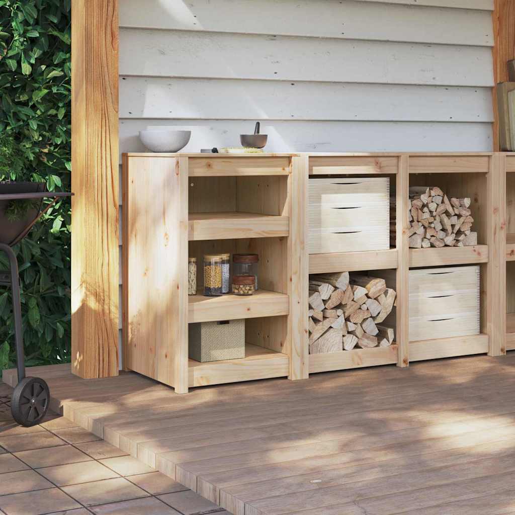 vidaXL Küchenschrank mit Regal Braun 55 x 55 x 92 cm Massivholz Kiefer - Image 4