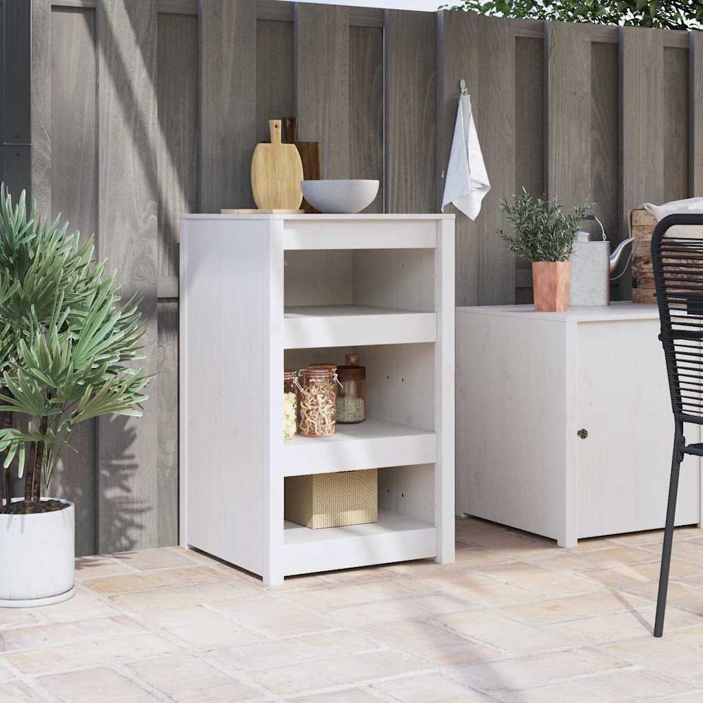 vidaXL Küchenschrank mit Regal Weiß 55 x 55 x 92 cm Massivholz Kiefer