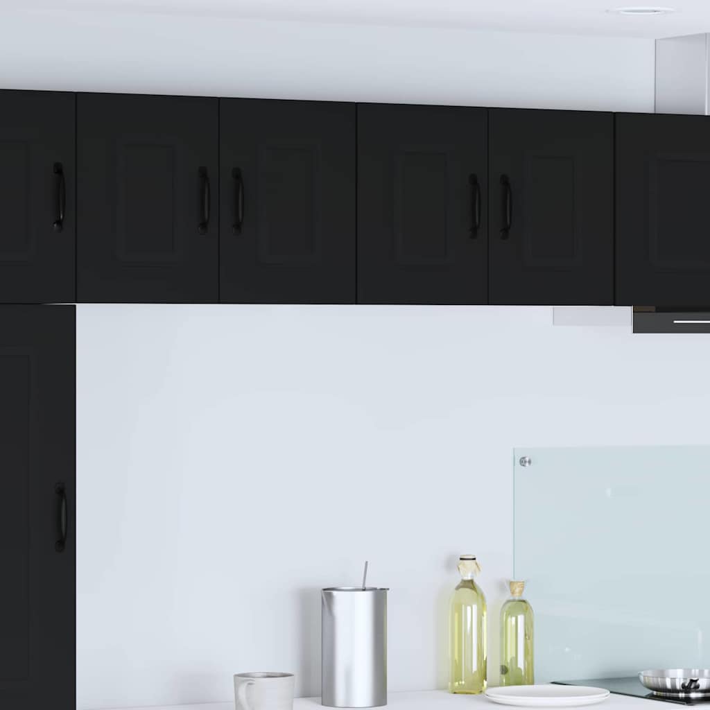 vidaXL Küchenwandschrank mit Tür Schwarz 60 x 31 x 40 cm Holzwerkstoff