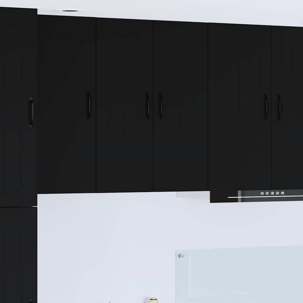 vidaXL Küchenschrank mit Regal Schwarz 60 x 31 x 80 cm Holzwerkstoff