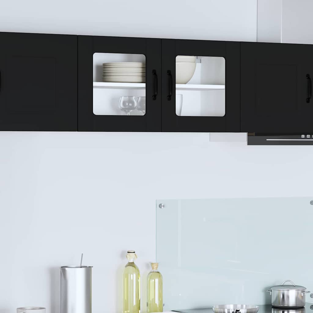vidaXL Küchenschrank mit Regal Schwarz 80 x 31 x 40 cm Holzwerkstoff