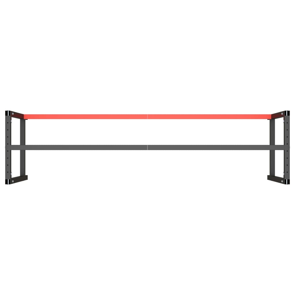 vidaXL Werkbankgestell Mattschwarz und Mattrot 220x57x79 cm Metall - Image 6