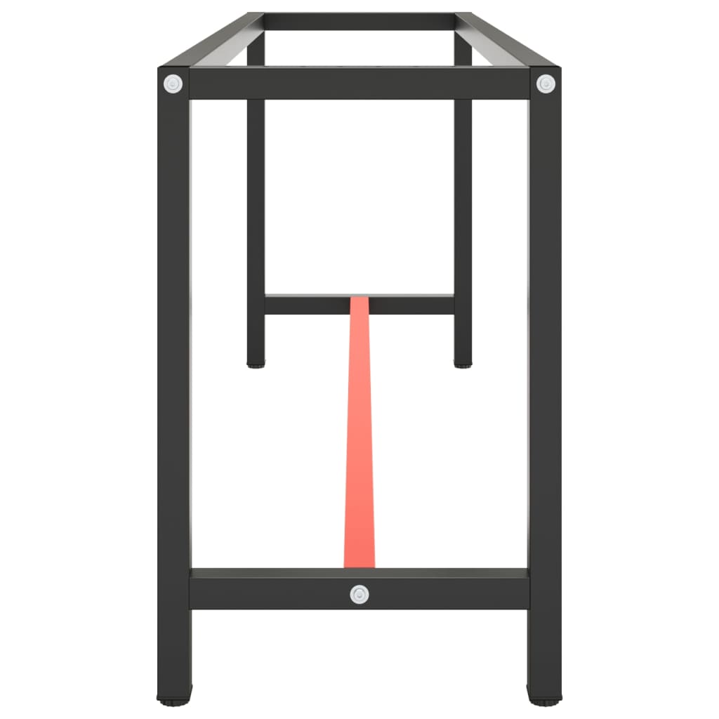 vidaXL Werkbankgestell Mattschwarz und Mattrot 190x50x79 cm Metall - Image 4