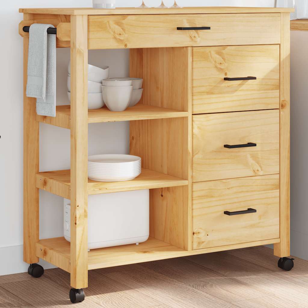 vidaXL Küchenwagen MONZA 84x40x88,5 cm Massivholz Kiefer