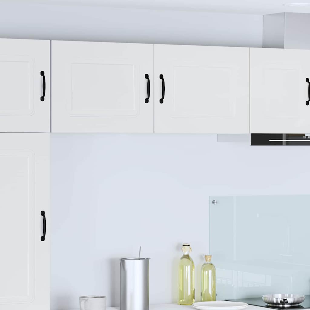 vidaXL Küchenwandschrank mit Tür 2 pcs Hochglanz Weiß 50 x 31 x 40 cm