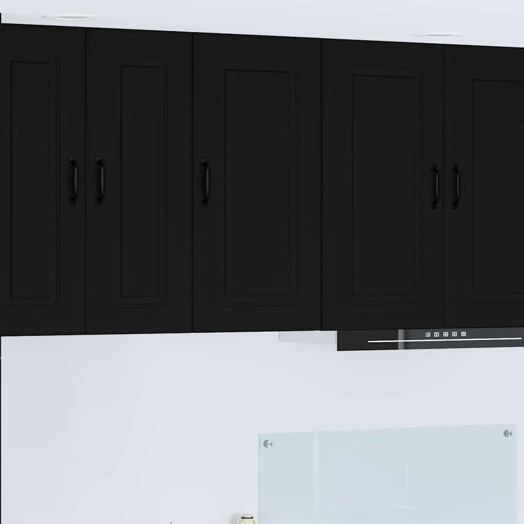 vidaXL Küchenwandschrank mit Tür Schwarz 40 x 31 x 80 cm Holzwerkstoff