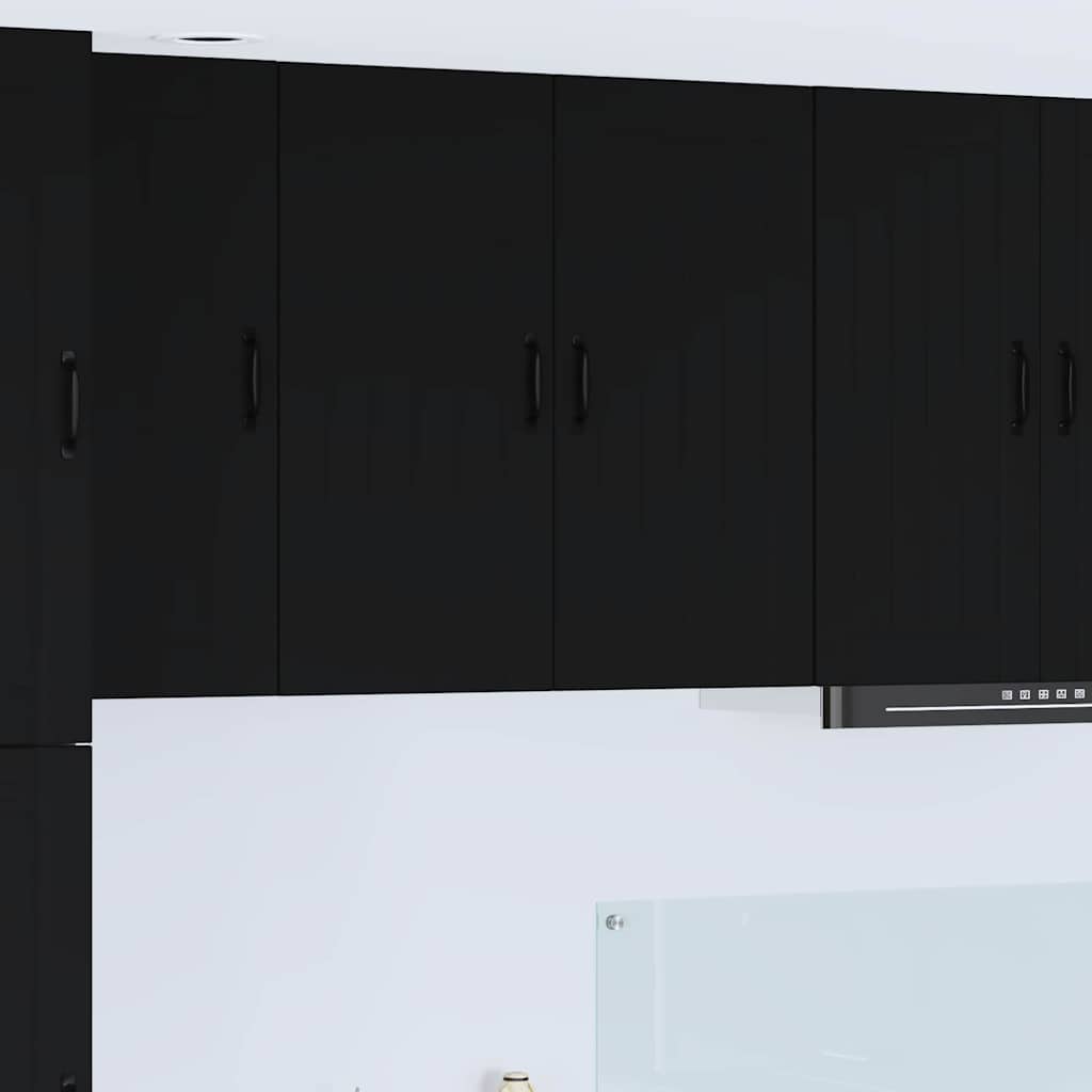 vidaXL Küchenschrank mit Regal Schwarz 80 x 31 x 80 cm Holzwerkstoff