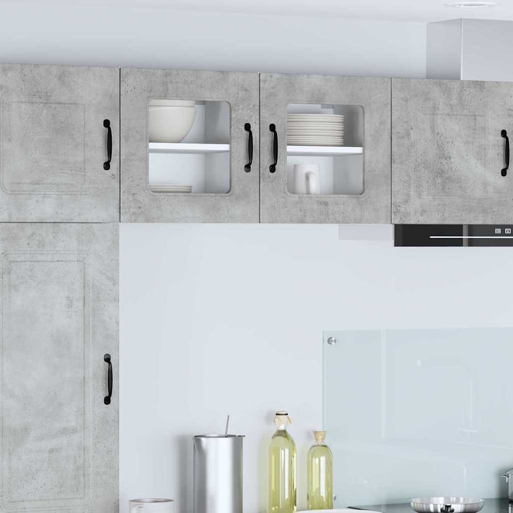 vidaXL Küchenwandschrank mit Regal 2 pcs Beton Grau 40 x 31 x 40 cm