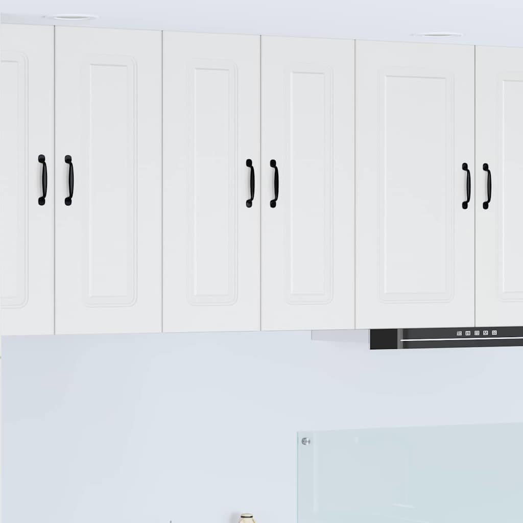 vidaXL Küchenwandschrank mit Tür 2 pcs Hochglanz Weiß 30 x 31 x 80 cm