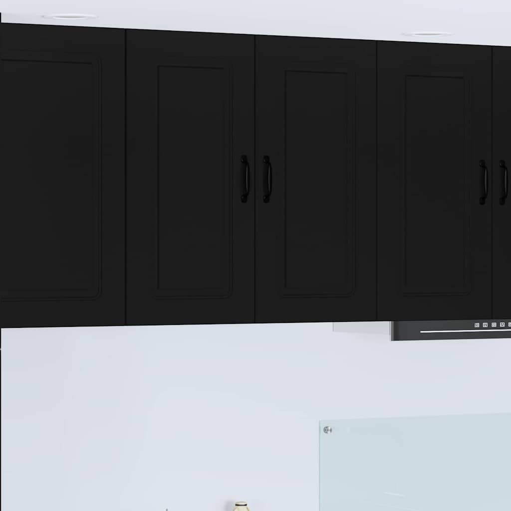 vidaXL Küchenwandschrank mit Tür Schwarz 80 x 31 x 80 cm Holzwerkstoff