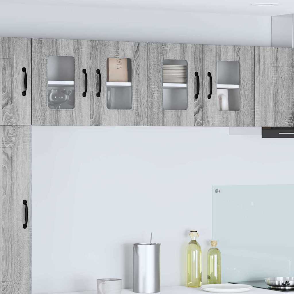 vidaXL Küchenwandschrank mit Regal 2 pcs Graues Sonoma 60 x 31 x 40 cm