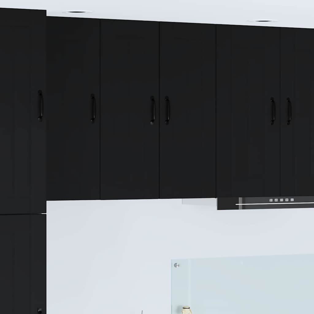 vidaXL Küchenschrank mit Regal Schwarz 30 x 31 x 80 cm Holzwerkstoff