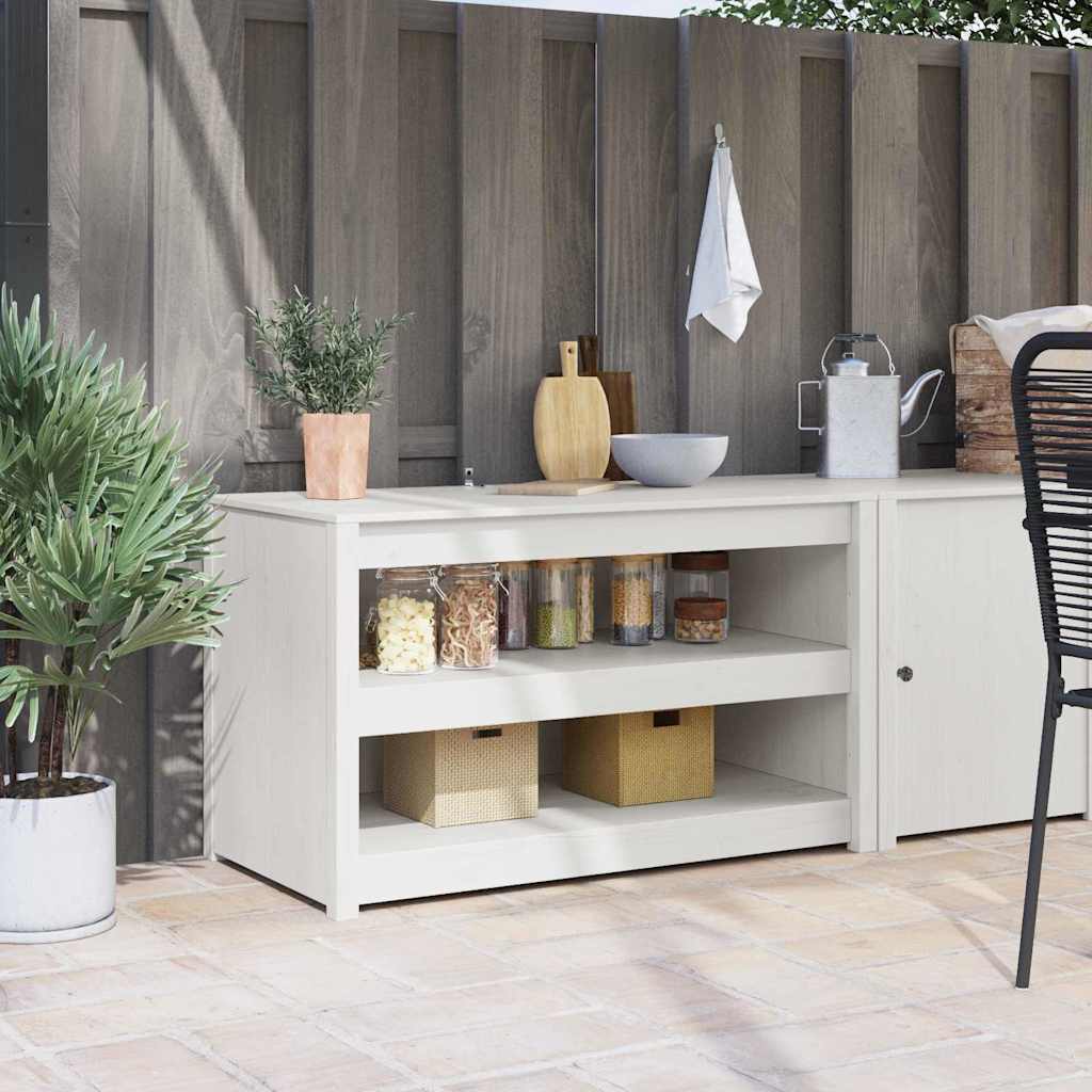 vidaXL Küchenschrank mit Regal Weiß 106 x 55 x 64 cm Massivholz Kiefer