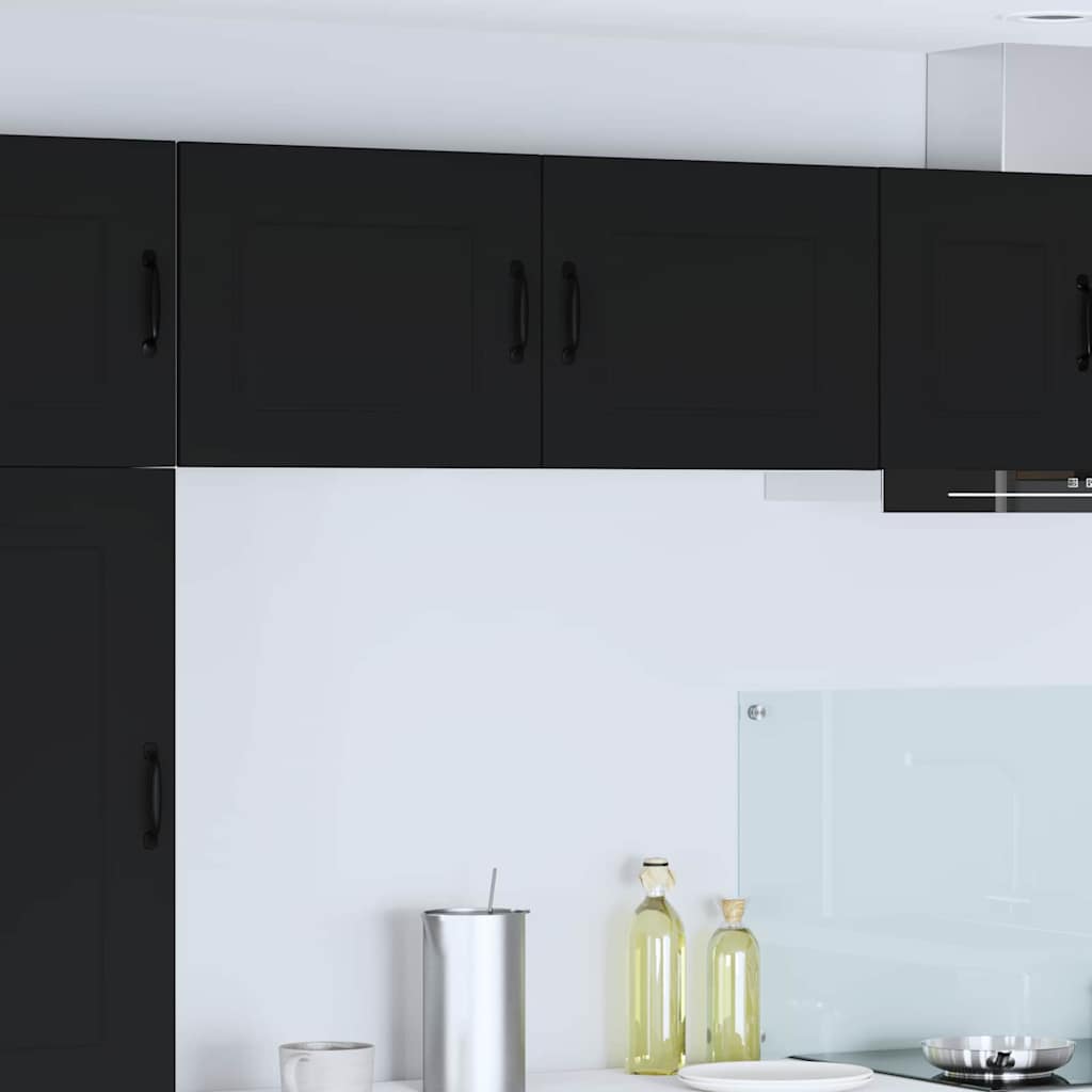 vidaXL Küchenwandschrank mit Tür Schwarz 50 x 31 x 40 cm Holzwerkstoff