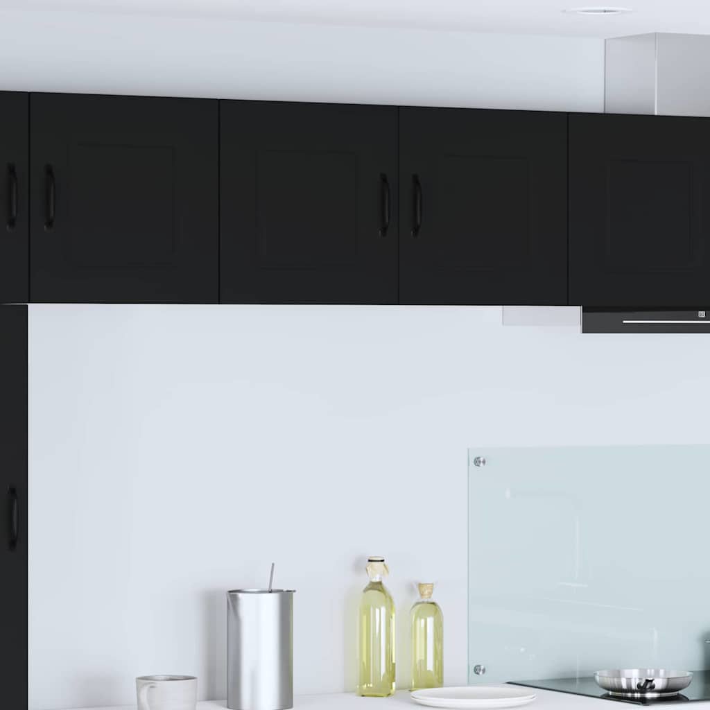 vidaXL Küchenwandschrank mit Tür Schwarz 80 x 31 x 40 cm Holzwerkstoff