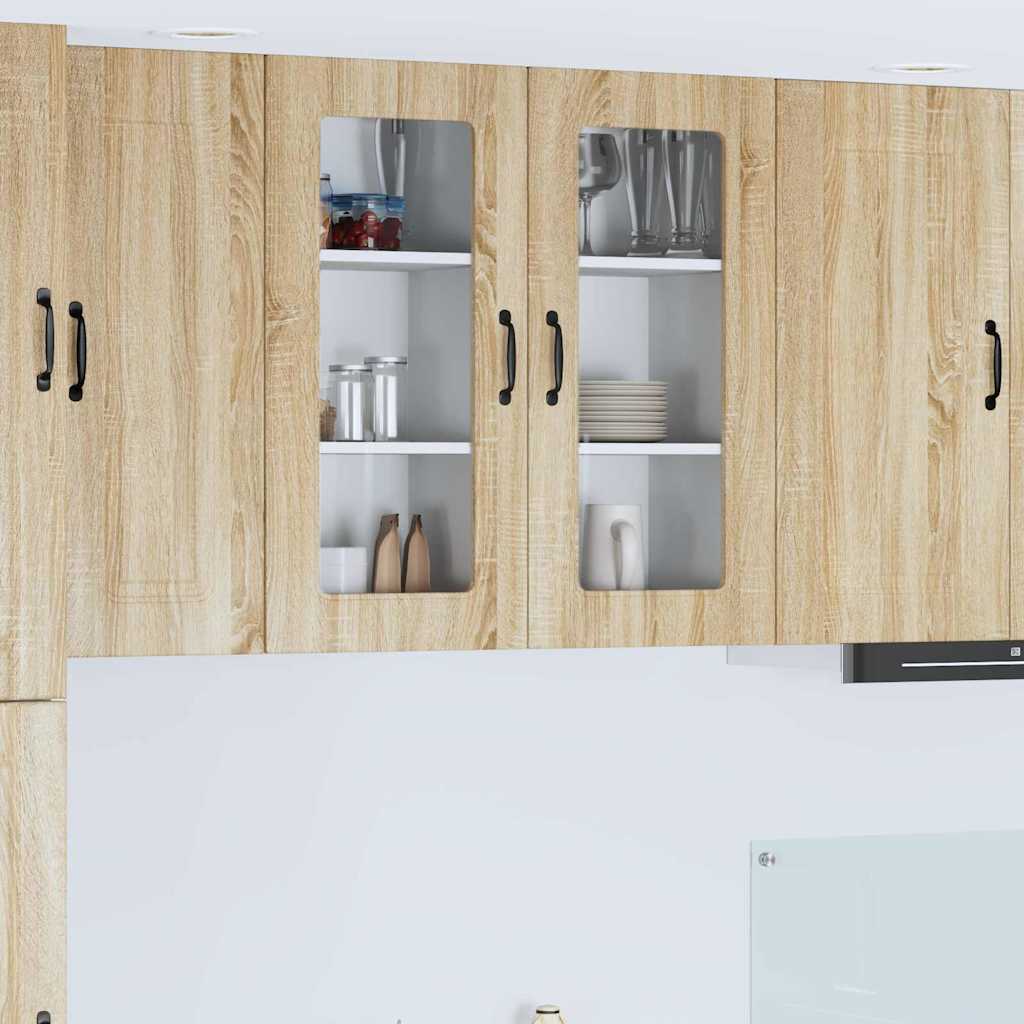 vidaXL Küchenwandschrank mit Regal 2 pcs Sonoma-Eiche 40 x 31 x 80 cm