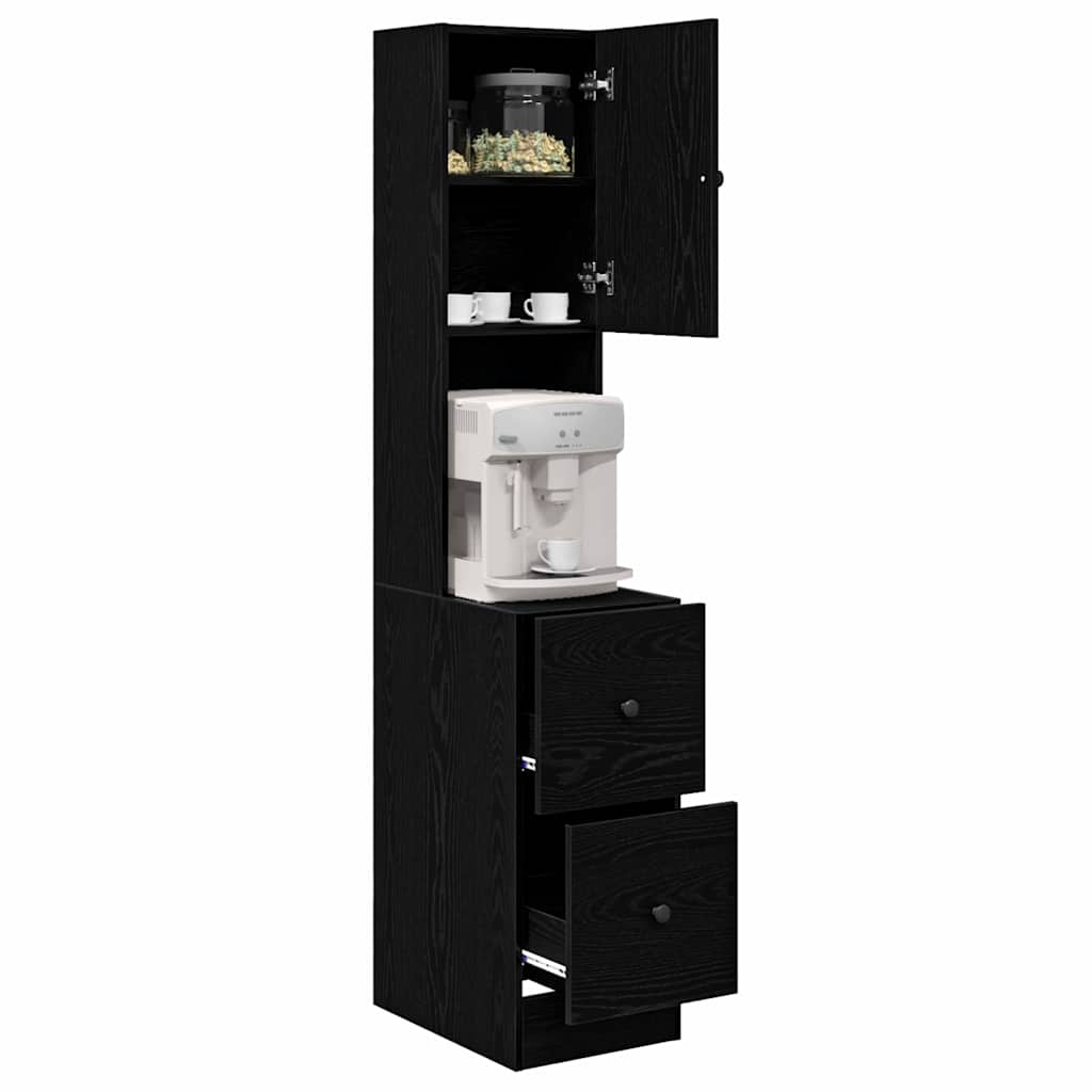 vidaXL Küchenschrank mit Regal Schwarz Eichen-Optik 35 x 50 x 180 cm - Image 3
