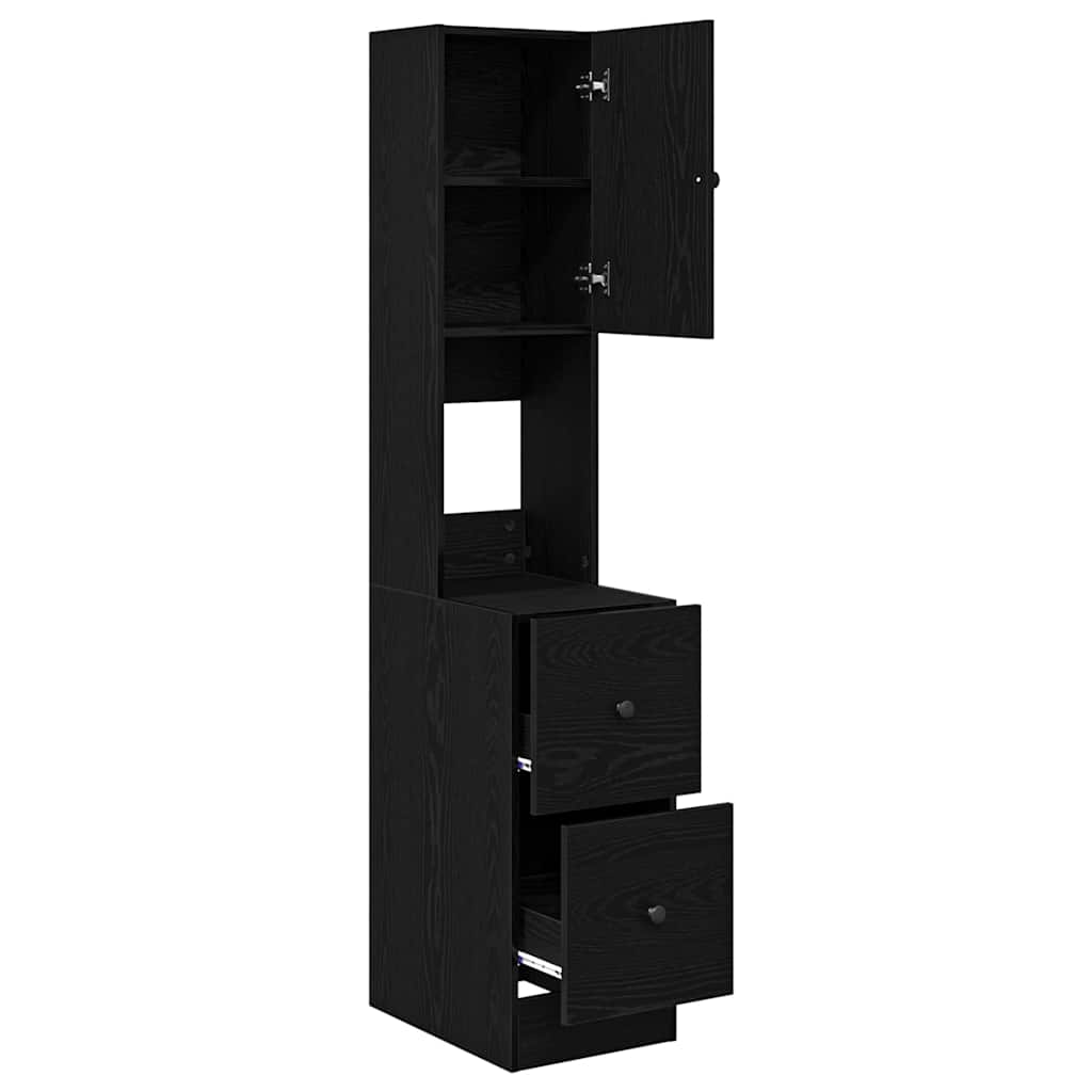 vidaXL Küchenschrank mit Regal Schwarz Eichen-Optik 35 x 50 x 180 cm - Image 5