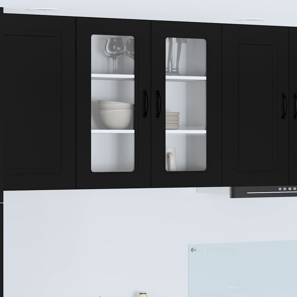 vidaXL Küchenwandschrank mit Tür Schwarz 80 x 31 x 80 cm Holzwerkstoff