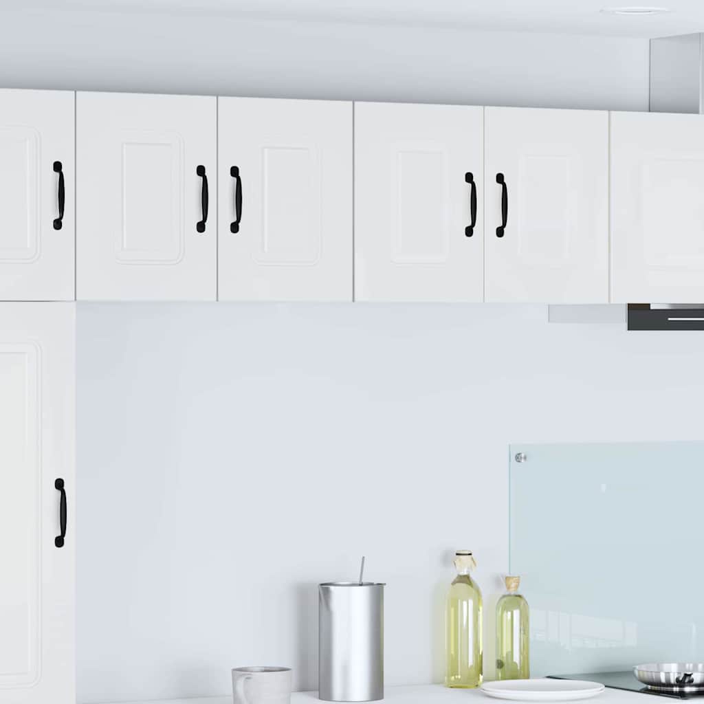vidaXL Küchenwandschrank mit Tür 2 pcs Hochglanz Weiß 60 x 31 x 40 cm