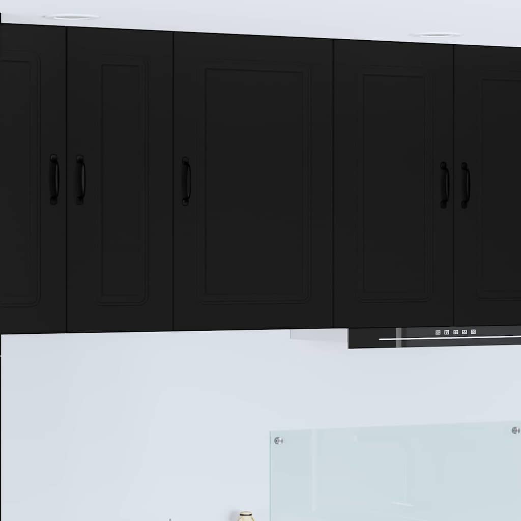 vidaXL Küchenwandschrank mit Tür Schwarz 50 x 31 x 80 cm Holzwerkstoff