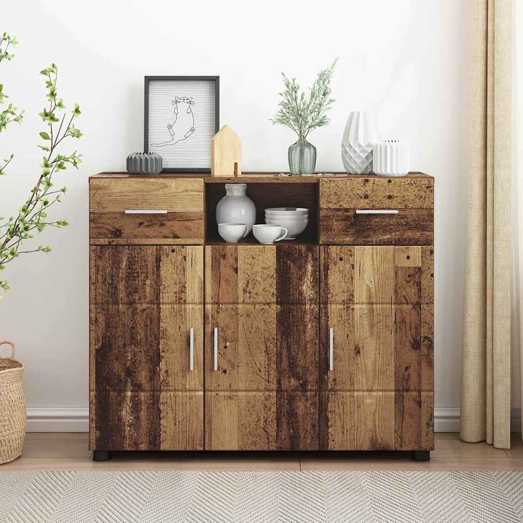 vidaXL Sideboard mit Tür Altholz 88,5 x 30,5 x 73 cm Holzwerkstoff