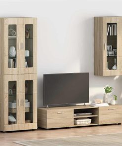 vidaXL Wandmontierter Schrank mit Regal Sonoma-Eiche 55 x 29 x 100 cm