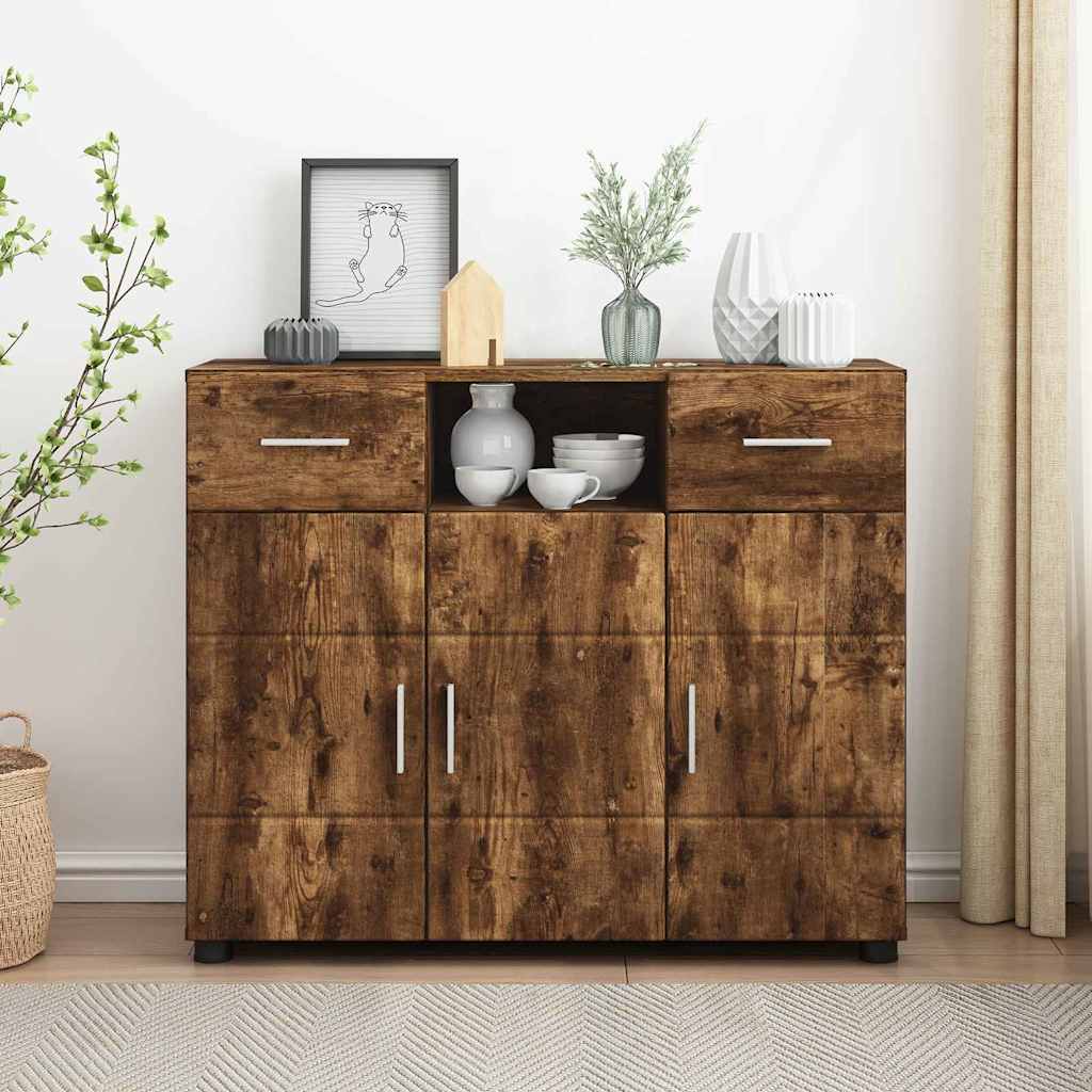 vidaXL Sideboard Räuchereiche 88,5 x 30,5 x 73 cm Holzwerkstoff