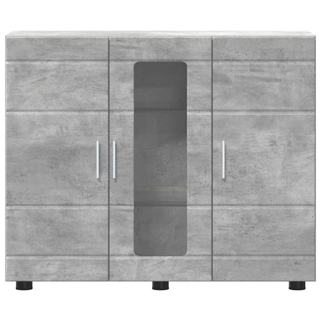 vidaXL Sideboard mit Regal Betongrau 55,5 x 29 x 100 cm Holzwerkstoff - Image 6