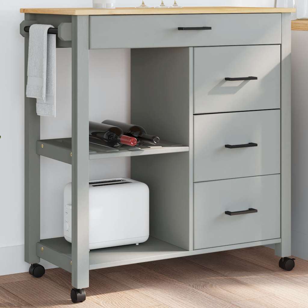 vidaXL Küchenwagen MONZA 84x40x88,5 cm Massivholz Kiefer